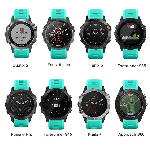 Alt view image 3 of 7 - 22mm Watch Band for Garmin Forerunner 935/945/955/965/745/Fenix 5/6 Silicone Strap Compatible with Garmin Fenix 5 plus/Fenix 6 Pro/Approach S60 Smartwatch Replacement