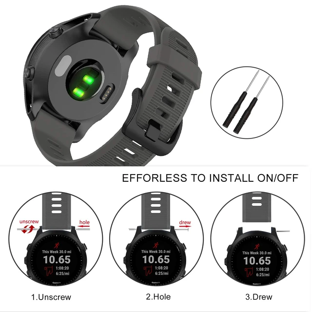 Alt view image 5 of 7 - 22mm Watch Band for Garmin Forerunner 935/945/955/965/745/Fenix 5/6 Silicone Strap Compatible with Garmin Fenix 5 plus/Fenix 6 Pro/Approach S60 Smartwatch Replacement