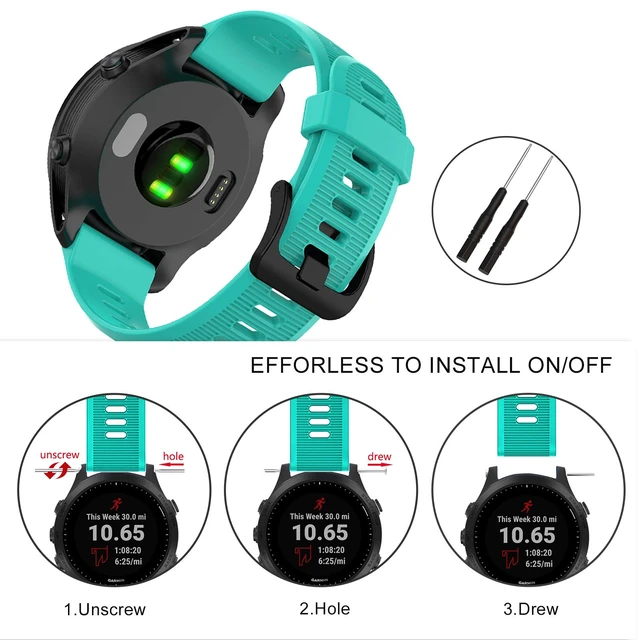 Alt view image 5 of 7 - 22mm Watch Band for Garmin Forerunner 935/945/955/965/745/Fenix 5/6 Silicone Strap Compatible with Garmin Fenix 5 plus/Fenix 6 Pro/Approach S60 Smartwatch Replacement