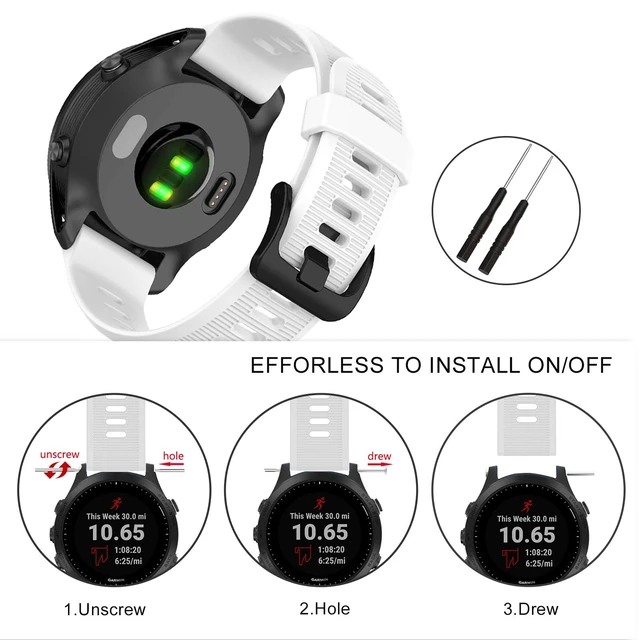 Alt view image 5 of 7 - 22mm Watch Band for Garmin Forerunner 935/945/955/965/745/Fenix 5/6 Silicone Strap Compatible with Garmin Fenix 5 plus/Fenix 6 Pro/Approach S60 Smartwatch Replacement