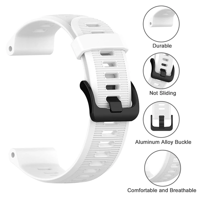 Alt view image 4 of 7 - 22mm Watch Band for Garmin Forerunner 935/945/955/965/745/Fenix 5/6 Silicone Strap Compatible with Garmin Fenix 5 plus/Fenix 6 Pro/Approach S60 Smartwatch Replacement
