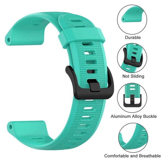 Alt view image 4 of 7 - 22mm Watch Band for Garmin Forerunner 935/945/955/965/745/Fenix 5/6 Silicone Strap Compatible with Garmin Fenix 5 plus/Fenix 6 Pro/Approach S60 Smartwatch Replacement