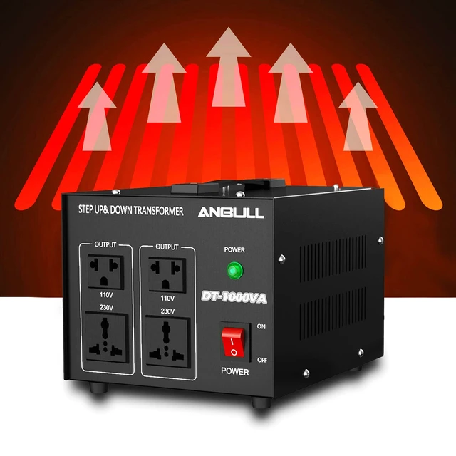 Alt view image 6 of 7 - Voltage Converter 1000 Watt Voltage Transformer(110V to 230V,230V to 110V) Heavy Duty Transformer,Circuit Breaker Protection,(110V to 230V,230V to 110V)for Global Household Appliances