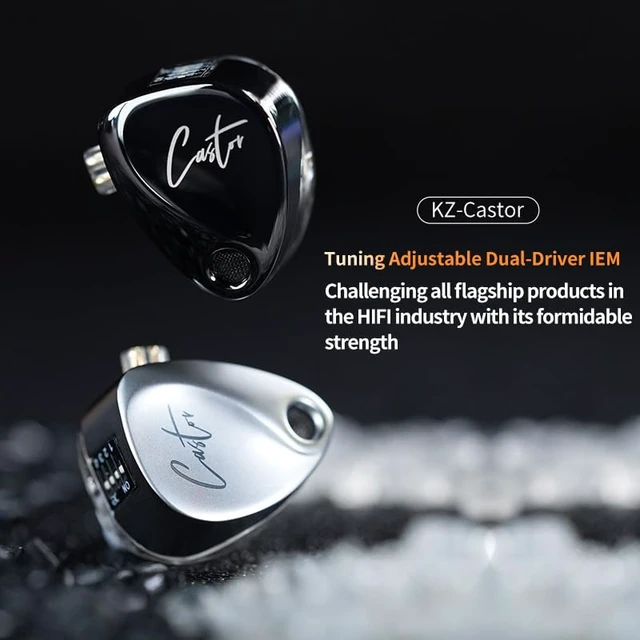 Alt view image 7 of 7 - KZ Castor Wired Earbuds IEM in Ear Earphones, 2DD Tuning Adjustable Dual-Driver Supper Bass Wired Headphones, Harman Target with Improved Bass Version Monitor Headphones