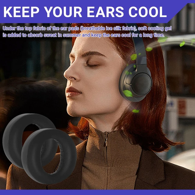 Alt view image 6 of 7 - 1 Pair Cooling-Gel Ear Pads Replacement, Earpads Cushions for Sony PlayStation 5 Pulse PS5 3D Wireless Headset, with Noise Isolation Foam