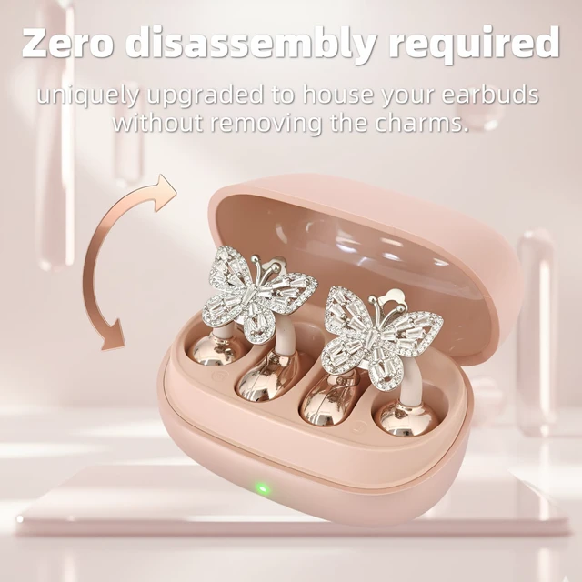 Alt view image 3 of 7 - Clip On Earbuds Jewelry, Open Ear Headphones Wireless Bluetooth Earring Clip-On Headphones, Fit Ears Cuff Headphones for Women, Jewelry Earring Earbuds for Work, Run & Sleep