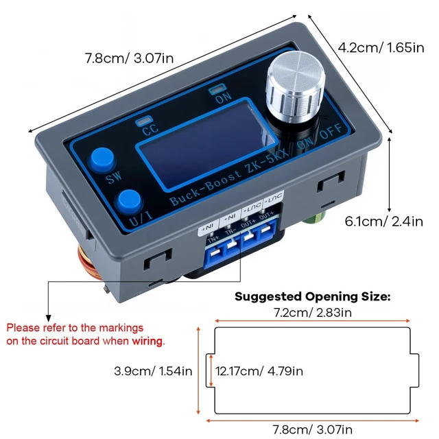 Alt view image 7 of 7 - DC DC Buck Boost Power Converter CC CV 0.6-36V 5A 5V 6V 12V 24V Power Module Adjustable Voltage Regulated Laboratory Power Supply