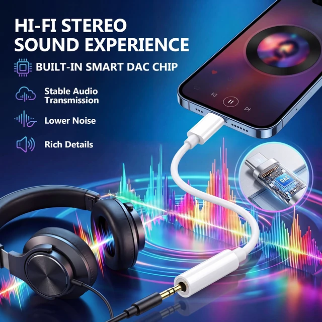 Alt view image 2 of 7 - 20pack USB C to 3.5mm Headphone Jack Adapter,Type C Aux Audio Dongle Cable Compatible with iPhone 17/16/15/15 Plus/15 Pro/15 Pro Max/iPad/Pixel, Compatible with Samsung Galaxy S25/S24/S23/S22