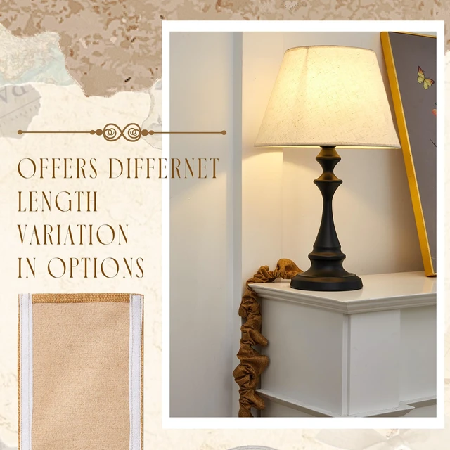 Alt view image 5 of 6 - 2 Pack 4 ft Brown Faux Burlap Cord Covers for Chandelier Chains, Brown Hook and loop side opening, wrap around installation on lamp wires, adjustable gathers, removable design, trim to fit fabric