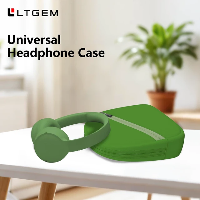Alt view image 7 of 7 - Headphone Headset Case Bag Compatible with JBL & Soundcore Over-Ear - Green Hard Shell Travel Bag Compatible with JBL 720BT/510BT/500BT, Soundcore Q20i/Q30/Q45, Sony, Bose, JLab, TOZO & More