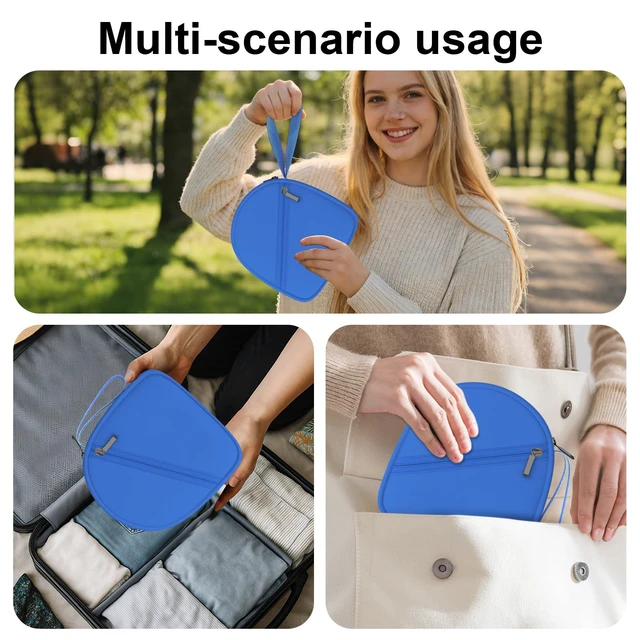 Alt view image 6 of 7 - Headphone Headset Case Bag Compatible with JBL & Soundcore Over-Ear - Blue Hard Shell Travel Bag Compatible with JBL 720BT/510BT/500BT, Soundcore Q20i/Q30/Q45, Sony, Bose, JLab, TOZO & More