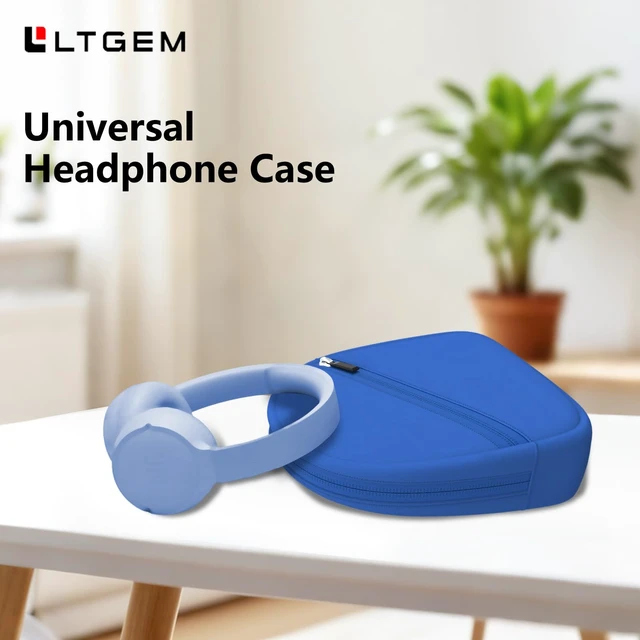 Alt view image 7 of 7 - Headphone Headset Case Bag Compatible with JBL & Soundcore Over-Ear - Blue Hard Shell Travel Bag Compatible with JBL 720BT/510BT/500BT, Soundcore Q20i/Q30/Q45, Sony, Bose, JLab, TOZO & More