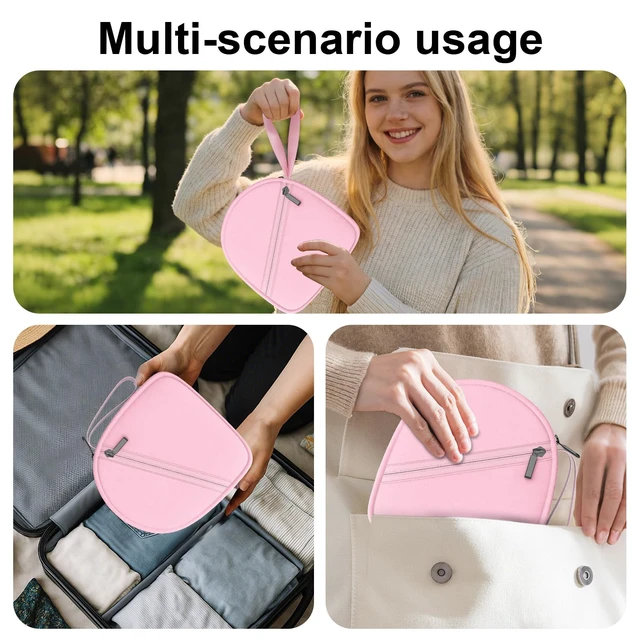 Alt view image 6 of 7 - Headphone Headset Case Bag Compatible with JBL & Soundcore Over-Ear - Pink Hard Shell Travel Bag Compatible with JBL 720BT/510BT/500BT, Soundcore Q20i/Q30/Q45, Sony, Bose, JLab, TOZO & More