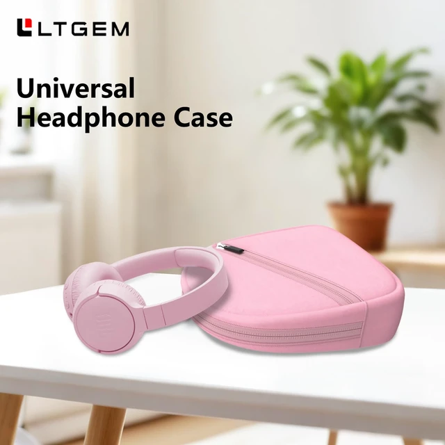 Alt view image 7 of 7 - Headphone Headset Case Bag Compatible with JBL & Soundcore Over-Ear - Pink Hard Shell Travel Bag Compatible with JBL 720BT/510BT/500BT, Soundcore Q20i/Q30/Q45, Sony, Bose, JLab, TOZO & More