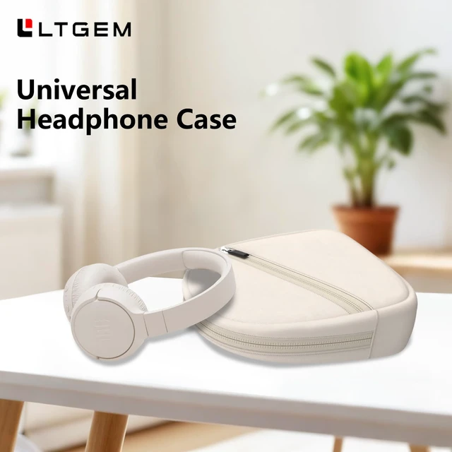 Alt view image 7 of 7 - Headphone Headset Case Bag Compatible with JBL & Soundcore Over-Ear - Khaki Hard Shell Travel Bag Compatible with JBL 720BT/510BT/500BT, Soundcore Q20i/Q30/Q45, Sony, Bose, JLab, TOZO & More