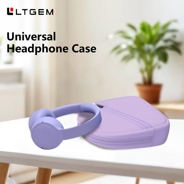 Alt view image 7 of 7 - Headphone Headset Case Bag Compatible with JBL & Soundcore Over-Ear- Purple Hard Shell Travel Bag Compatible with JBL 720BT/510BT/500BT, Soundcore Q20i/Q30/Q45, Sony, Bose, JLab, TOZO & More