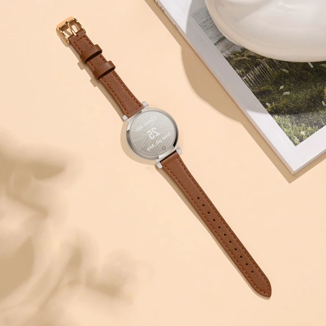 Alt view image 2 of 5 - Slim Leather Band for Women, Top Grain Genuine Leather Strap Thin Watch Wristband