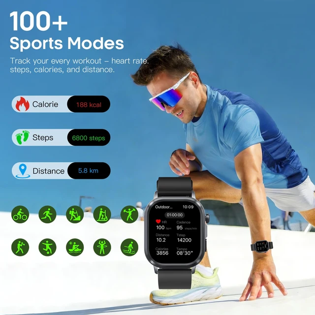 Alt view image 4 of 7 - Smart Watches for Men Women, AMOLED Fitness Tracker with 24/7 Heart Rate/Stress/Sleep Monitor, Answer/Make Calls, AI Watch Face, AI Voice, Flashlight, IP68 Waterproof Pedometer for Android iOS
