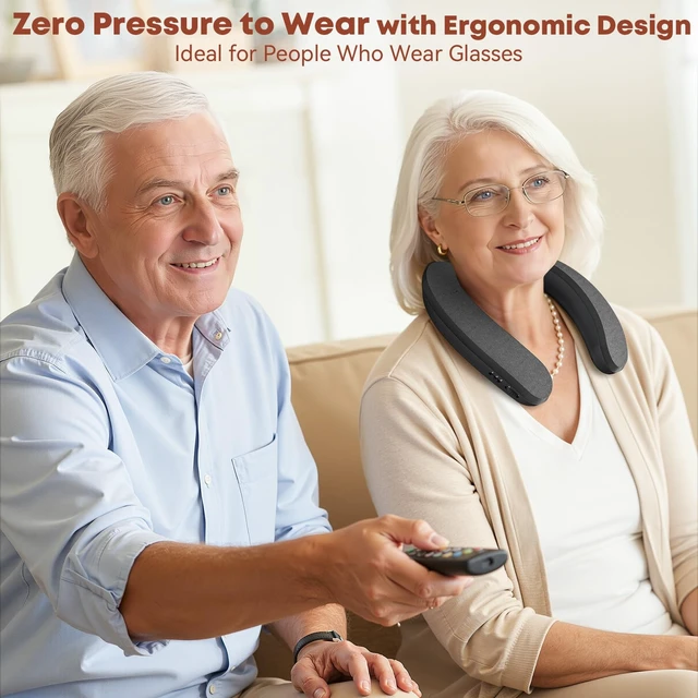 Alt view image 2 of 7 - Wearable TV Speaker for Elderly, Voice Enhancement Neckband, No Bluetooth Needed, Plug & Play Transmitter Base, 3 EQ Modes, HDMI/Optical/AUX, Easy Setup Gift for Parents