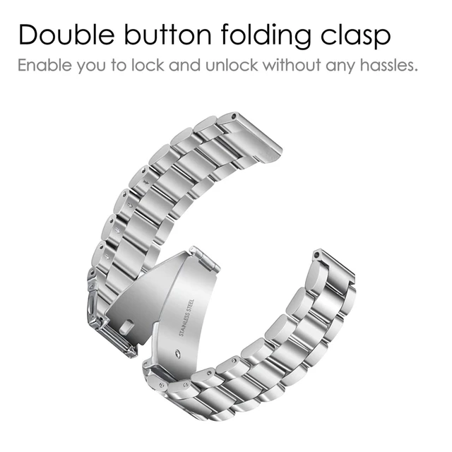 Alt view image 5 of 7 - Metal Band Compatible with Fitbit Versa 2 1&Lite Edition Solid Stainless Steel Strap, Replacement Wristband, Business Bracelet, for Women Men, All-day Comfort