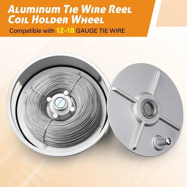 Alt view image 4 of 6 - 1 Set 6.25" Aluminum Rebar Tie Wire Reel Coil Holder Wheel, Sliver Lightweight and Durable Tie Wire Dispenser, for Left or Right Hand Use, for Electricians, Ironworker, Construction Workers