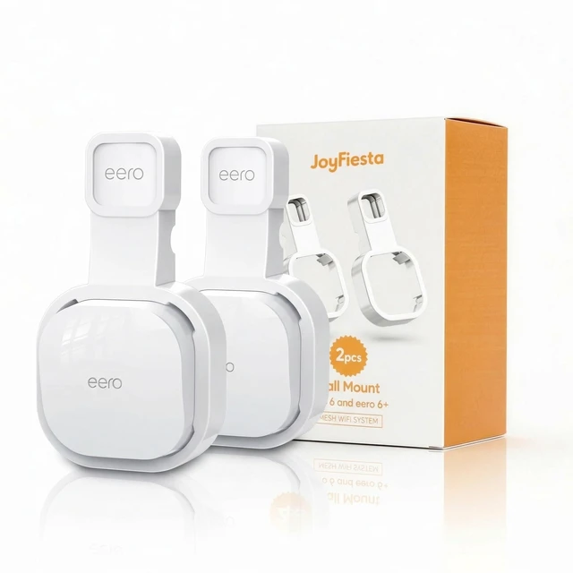 Main image of Wall Mount Holder for eero 6 and eero 6+ Router Mesh Wi-Fi System, No Messy Wires, Space Saving, Outlet Wall Mount for eero 6 Plus, Stand Bracket for eero 6 Extender, 2 Pcs