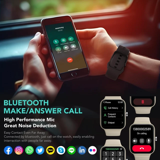 Alt view image 2 of 7 - Smart Watch for Women Men (Answer/Make Call), Alexa Built-in, Extra Black Band, IP68 Smartwatch for Android iPhone, 100+ Sport 1.8" Fitness Tracker with Heart Rate SpO2 Monitor, V7 Cyber Beige