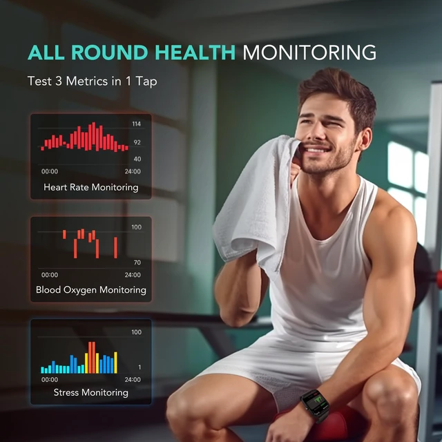 Alt view image 5 of 7 - Smart Watch for Women Men (Answer/Make Call), Alexa Built-in, Extra Black Band, IP68 Smartwatch for Android iPhone, 100+ Sport 1.8" Fitness Tracker with Heart Rate SpO2 Monitor, V7 Cyber Beige