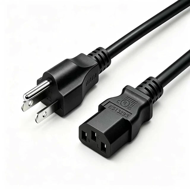 Main image of 18AWG UL Listed 6ft Pure Copper to IEC C13 3 Prong Grounded AC Power Cord UL Listed 18AWG Pure-Copper NEMA 5-15P to IEC C13 3-Prong Grounded AC Power Cord for PC Monitor Printer Game Console