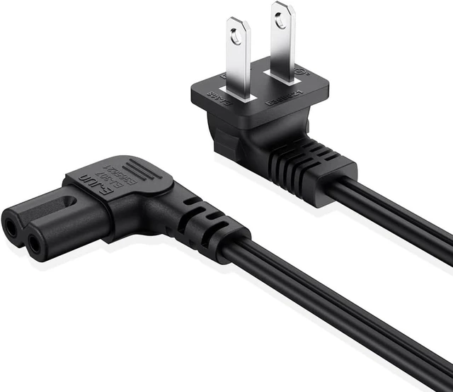 Main image of 10FT Long Canon Printer Power Cord for Canon PIXMA MG/MP/MX/IP Series Printers and HP, Lexmark,Dell,Brother,Epson Many Different Other Model, 90 Degree Angled 2 Prong to L Shaped C7 Replacement Cable