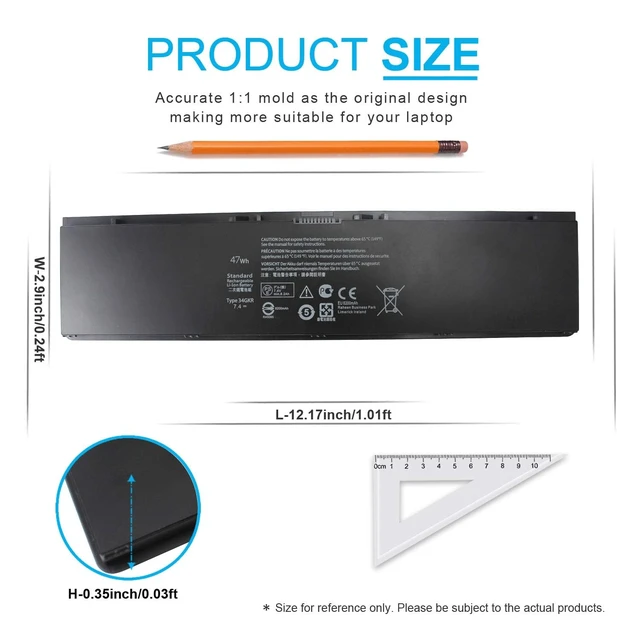 Alt view image 4 of 7 - Type 34GKR E7440 Laptop Battery Replacement for Dell Latitude E7440 E7450 E7420 3RNFD 5K1GW V8XN3 PFXCR G95J5 G0G2M F38HT T19VW 0909H5 0G95J5 P40G 451-BBFV 451-BBFS 451-BBFY E225846 4-Cell
