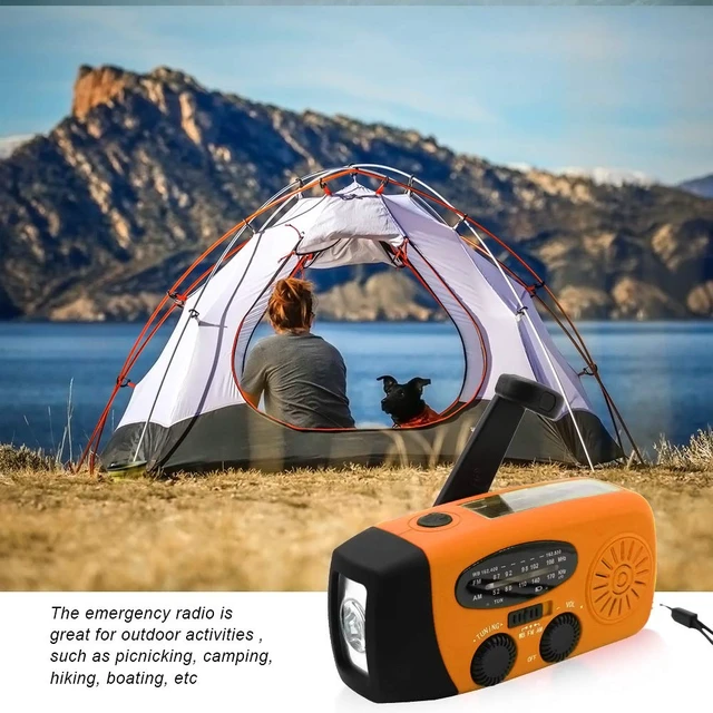 Alt view image 7 of 7 - Portable Solar Emergency Weather Radio Upgrade Hand Crank AM/FM NOAA Survival Radio with 2000mAh Cellphone Charger LED Flashlight Battery Indicator for Home Camping Earthquake