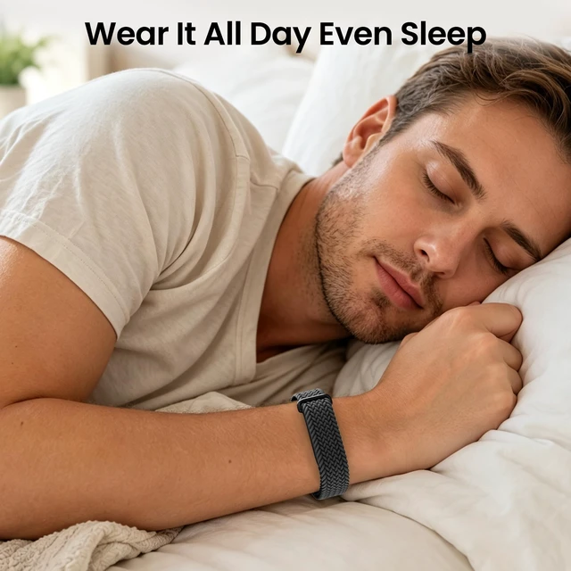 Alt view image 4 of 7 - Nylon Braided Magnetic Bands for Google Fitbit Air Fitness Tracker 2 Pack Quick-Adjust Stretchy Sport Replacement Strap, Men Women Soft Breathable Wristband for Daily Workout, Sleeping