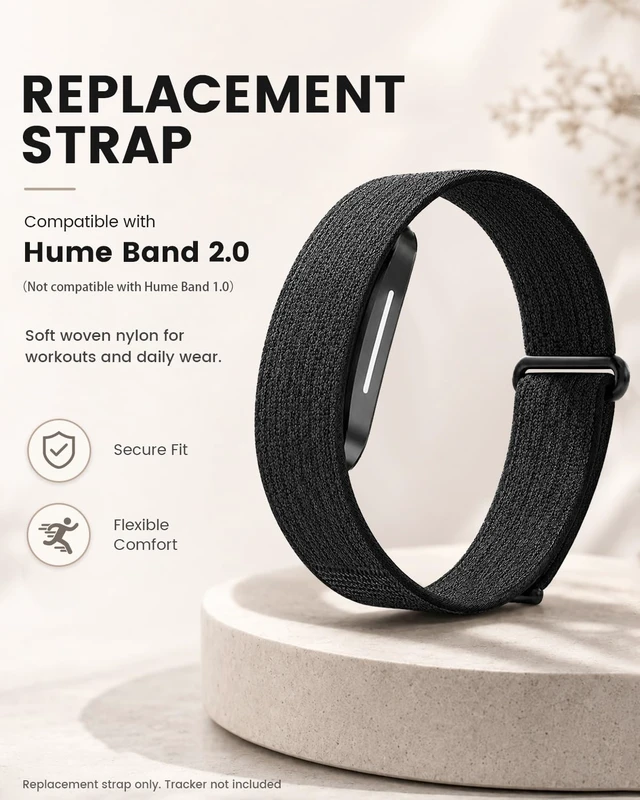 Alt view image 2 of 7 - Nylon Loop Strap Compatible with Hume Band 2.0 Replacement Strap Hand Washable and Quick-drying, Adjustable Wrist Bands for The Hume Band 2.0 for Men Fits Workouts Sleeping Daily Washable