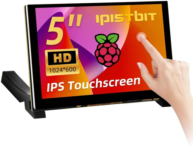 Main image of 5 Inch HDMI Monitor 1024x600 LCD Touch Screen Display Mini Small Monitor for Raspberry Pi 5/4/3/2/B/B+, BB Black, Win 11/10/8/7