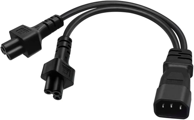 Alt view image 3 of 7 - Tops C14 to 2XC5 Y Splitter Short Power Cord 1ft,Single IEC 320 C14 Male to Dual C5 Female Y Split Multi IEC Cable C13 Power Strip Dual IEC Cord (C14 to 2XC5 1ft)