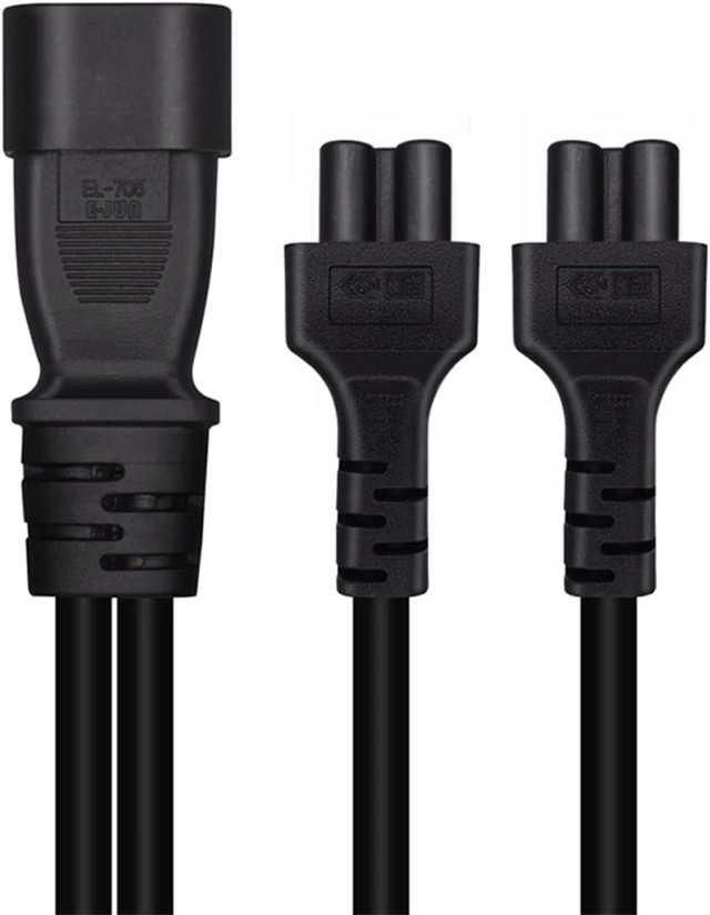 Alt view image 4 of 7 - Tops C14 to 2XC5 Y Splitter Short Power Cord 1ft,Single IEC 320 C14 Male to Dual C5 Female Y Split Multi IEC Cable C13 Power Strip Dual IEC Cord (C14 to 2XC5 1ft)