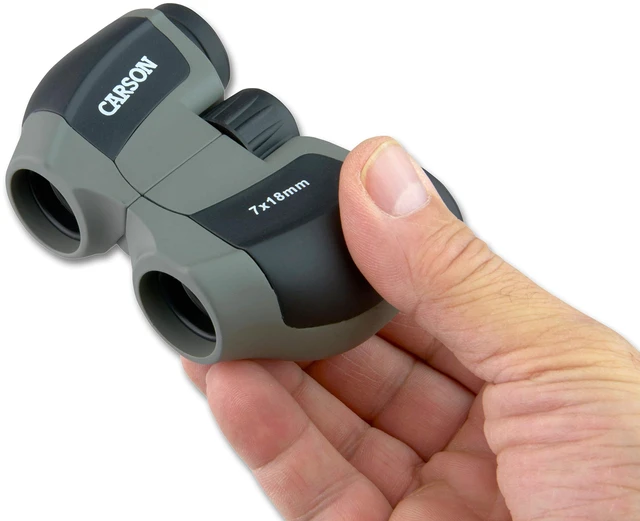 Alt view image 3 of 6 - MiniScout 7x18mm Ultra Compact Porro Prism Binoculars (JD-718), 1.5 H x 3.5 L x 2.75 W