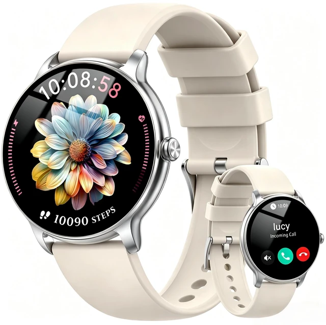 Main image of Smart Watch for Women, 1.32'' AMOLED Clear Screen, 2026 New Lightweight Women Smart Watch, Answer/Make Calls, Fitness Tracker with Heart Rate/Sleep/Step Counter, IP68 Waterproof, Gift for her, White