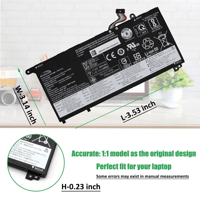 Alt view image 5 of 7 - L19M3PDA Battery Replacement for Lenovo ThinkBook 14 G2 ITL are For 14 G3 ACL ITL 14 G4 ABA IAP 15 G2 ITL ARE 15 G3 ACL ITL 15 G4 ABA IAP Series, L19C3PDA L19L3PDA L19D3PDA, 11.52V 45Wh