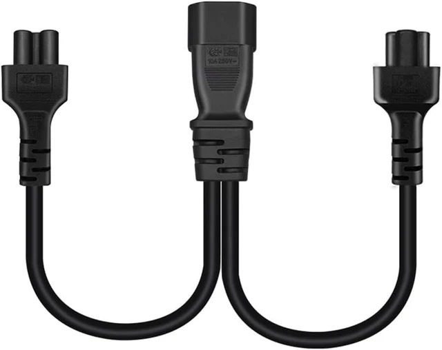 Alt view image 5 of 7 - Tops C14 to 2XC5 Y Splitter Short Power Cord 1ft,Single IEC 320 C14 Male to Dual C5 Female Y Split Multi IEC Cable C13 Power Strip Dual IEC Cord (C14 to 2XC5 1ft)