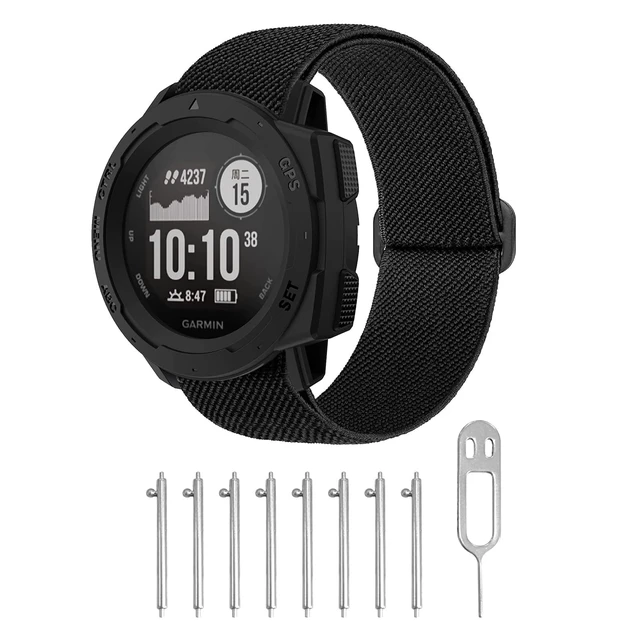Alt view image 3 of 7 - 3 Packs Stretchy Nylon Bands Compatible with Garmin Instinct/Instinct 2 Solar/Instinct 3 45mm, 22mm Sport Breathable Wristband for Garmin Instinct Tactical/Solar/Tide/Esports