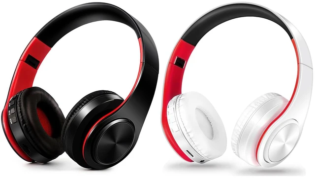Main image of Bluetooth Over The Ear Headphone Stereo Sound Computer PC Headset for Gaming Meeting Chat with Mic/Soft Earmuffs/Foldable/TF 3.5mm Jack for Universal Connectivity (2 Pcs a Bundle), RED660