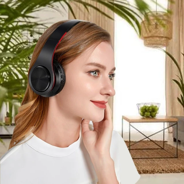 Alt view image 6 of 6 - Bluetooth Over The Ear Headphone Stereo Sound Computer PC Headset for Gaming Meeting Chat with Mic/Soft Earmuffs/Foldable/TF 3.5mm Jack for Universal Connectivity (2 Pcs a Bundle), RED660