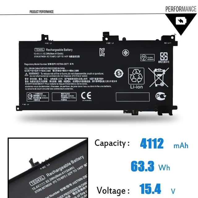 Alt view image 2 of 5 - TE04XL Battery for HP Owmen 15-ax200 905175-271 2C1 905277-855 HSTNN-DB7T for 15-ax250wm 15-ax210nr 15-ax243dx 15-ax256nr 15-ax252nr 15-ax220tx 15-ax220tx;Pavilion 15-bc200:15-bc204nf and More