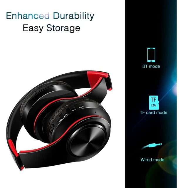 Alt view image 4 of 6 - Bluetooth Over The Ear Headphone Stereo Sound Computer PC Headset for Gaming Meeting Chat with Mic/Soft Earmuffs/Foldable/TF 3.5mm Jack for Universal Connectivity (2 Pcs a Bundle), RED660