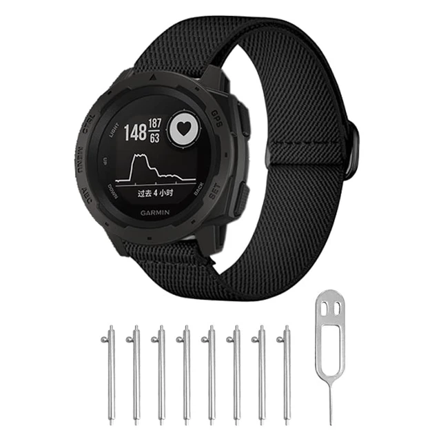 Alt view image 3 of 7 - 3 Packs Stretchy Nylon Bands Compatible with Garmin Instinct/Instinct 2 Solar/Instinct 3 45mm, 22mm Sport Breathable Wristband for Garmin Instinct Tactical/Solar/Tide/Esports