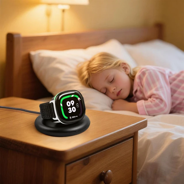 Alt view image 7 of 7 - Foldable Charging Stand Compatible with Google Fitbit Ace LTE Portable & Magnetic Charger with 3.3 Feet Charging Cord for Kids