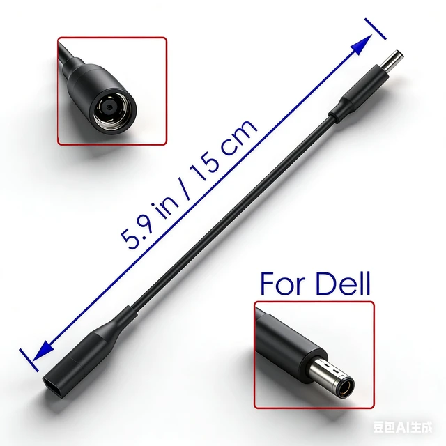 Alt view image 3 of 6 - 7.4mm to 4.5mm Connector for Dell Laptop Charger Adapter and Tip Converter for XPS, Latitude, Inspiron, Chromebook (Pack of 2)