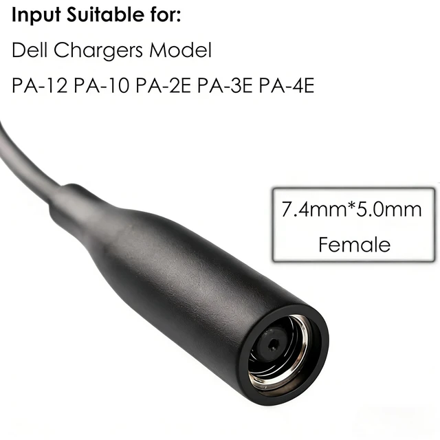 Alt view image 5 of 6 - 7.4mm to 4.5mm Connector for Dell Laptop Charger Adapter and Tip Converter for XPS, Latitude, Inspiron, Chromebook (Pack of 2)